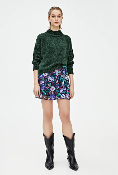 Basic Chenille High Neck Sweater