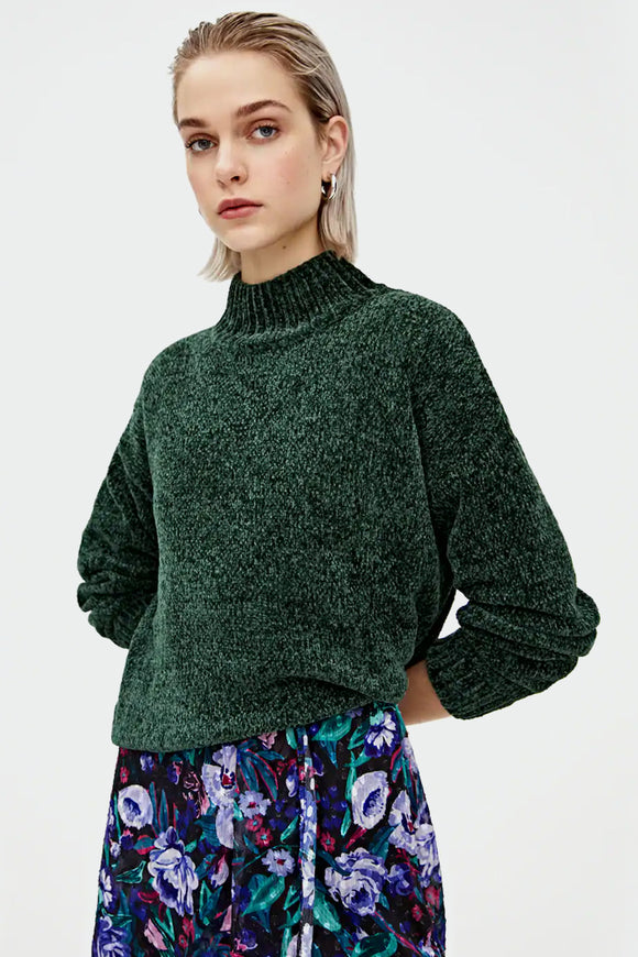 Basic Chenille High Neck Sweater