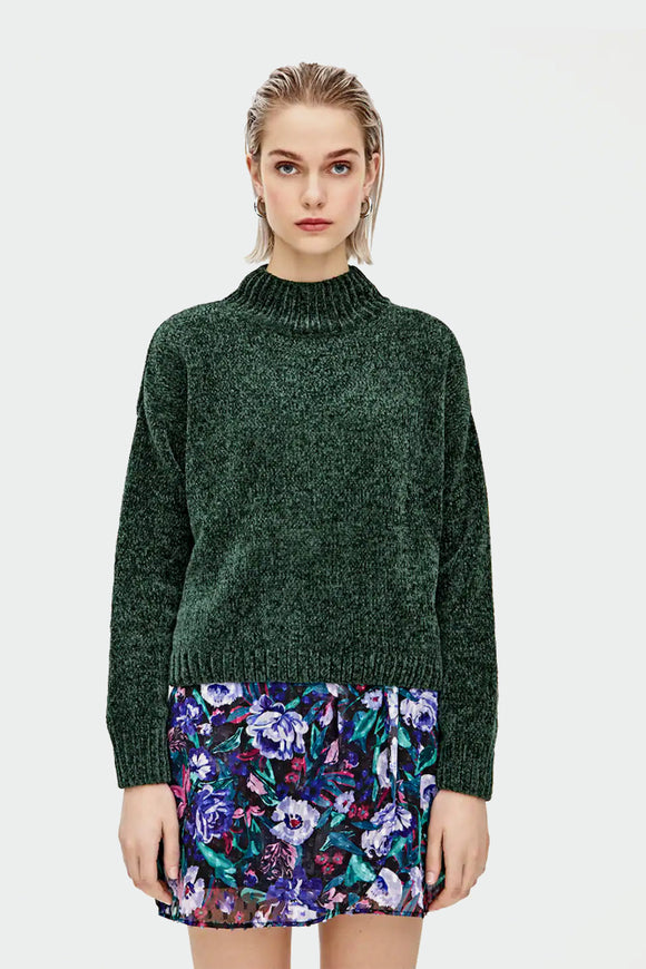 Basic Chenille High Neck Sweater