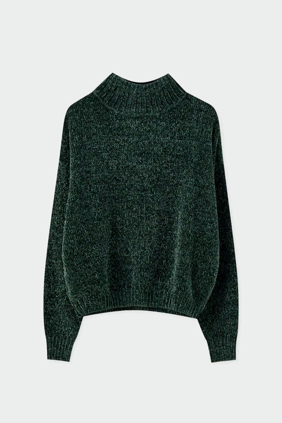 Basic Chenille High Neck Sweater