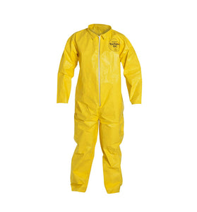 Disposable Chemical Resistant Coverall With Serged Seams And Open Cuff