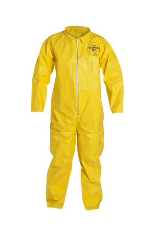 Disposable Chemical Resistant Coverall With Serged Seams And Open Cuff