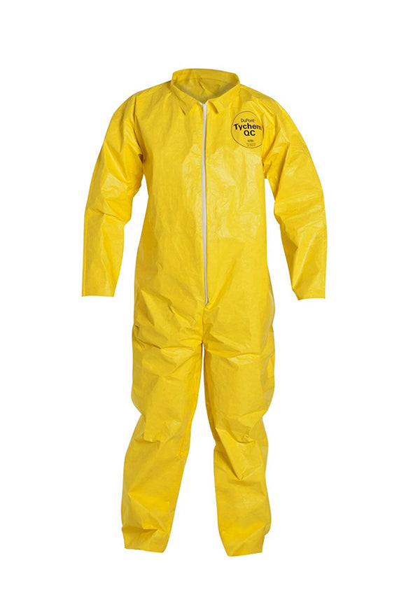 Disposable Chemical Resistant Coverall With Serged Seams And Open Cuff