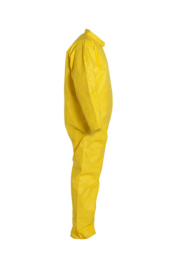 Disposable Chemical Resistant Coverall With Serged Seams And Open Cuff