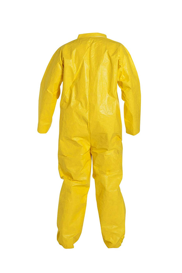 Disposable Chemical Resistant Coverall With Serged Seams And Open Cuff