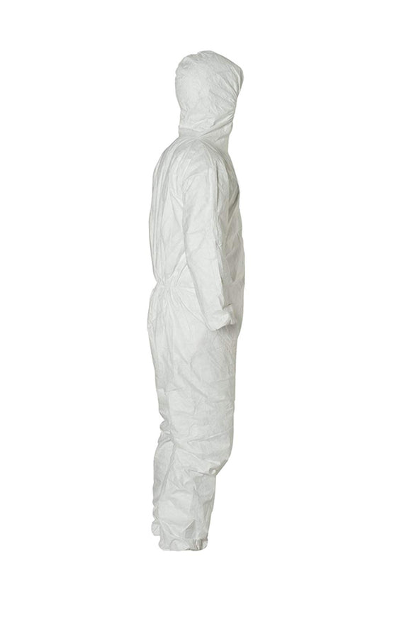 Disposable Protective Coverall With Respirator Fit Hood And Elastic Cuff