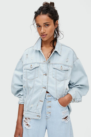 Oversized Light Blue Denim Jacket