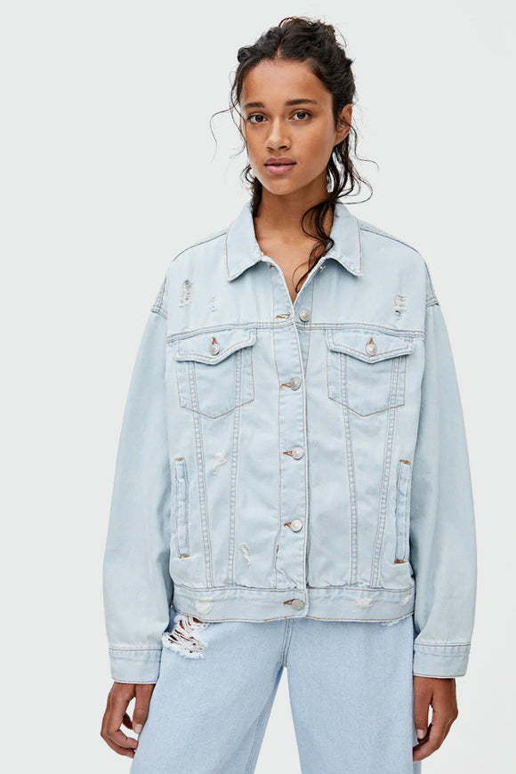 Oversized Light Blue Denim Jacket