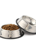 Qpey Pet Food Bowl Stainless Steel Non Skid Pet Paws Doodler Dish Is Perfect For A Small Dog Cat Kitten Puppy 2pc