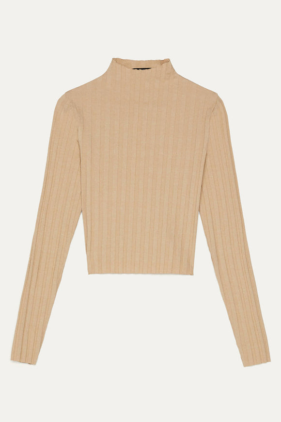 Ribbed Long Sleeve T Shirt