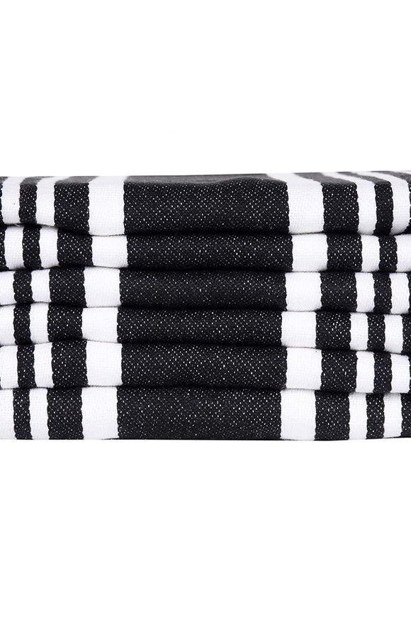 Urban Villa Kitchen Towels Trendy Stripes 100% Cotton Dish Towels Mitered Corners