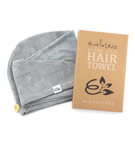 Volatree Microfiber Hair Towel Wrap Quick Magic Hair Dry Hat Neutral Gray