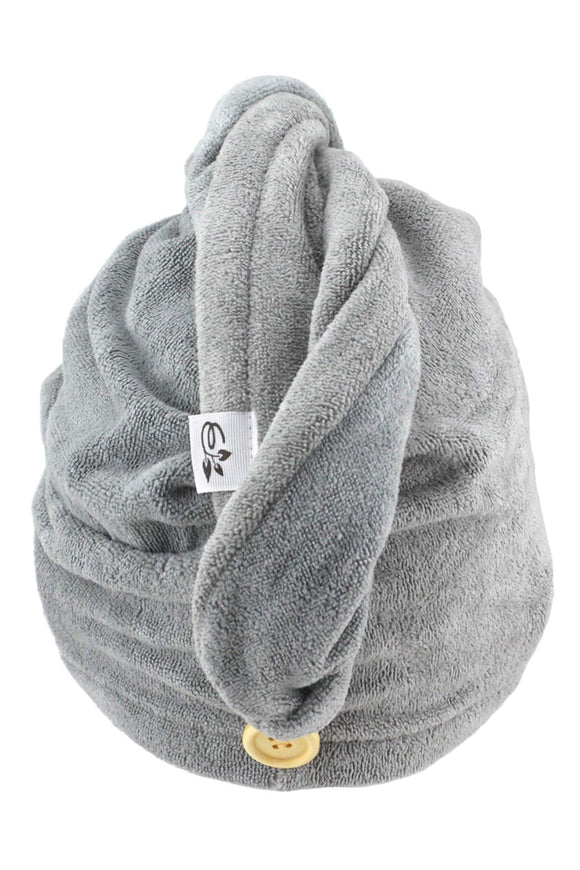 Volatree Microfiber Hair Towel Wrap Quick Magic Hair Dry Hat Neutral Gray